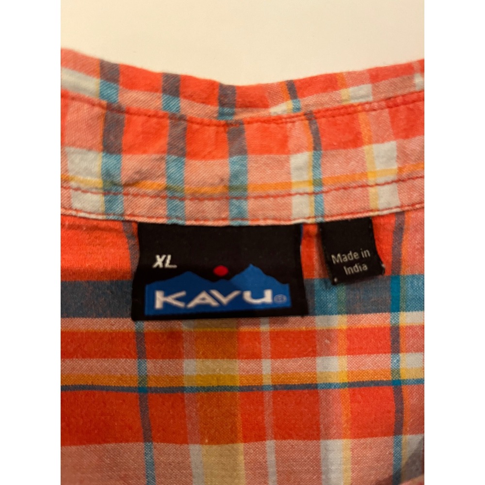 Kavu Men's Short Sleeve Button Up Shirt Orange Size XL - Picture 5 of 8